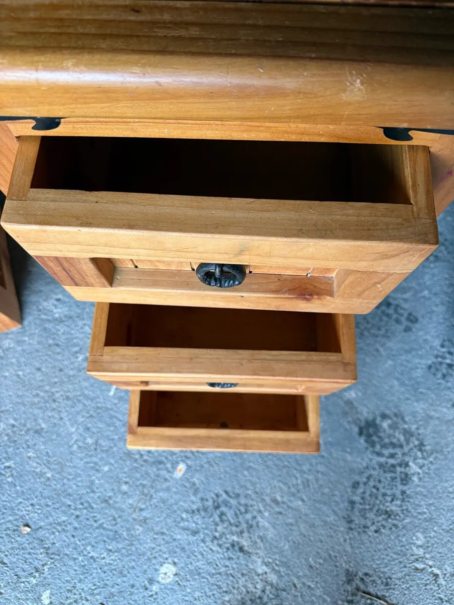 **Rustic Solid Wood 3-Drawer Bedside Lockers** - Image 2