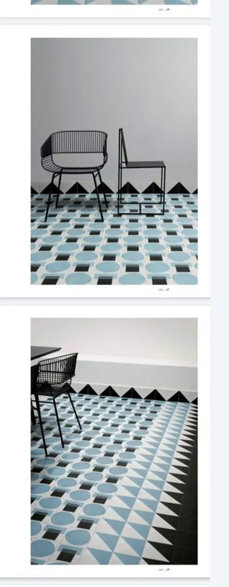41zero42 Italian Designer Porcelain Tiles Blue, grey, black Geometric Pattern - Image 2