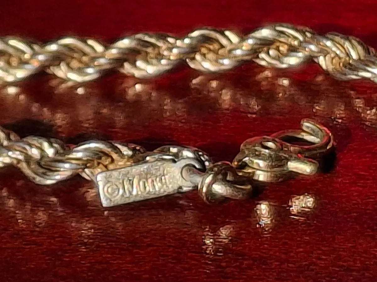 Vintage Monet Gold-Plated Twisted Rope Chain ... - Image 1