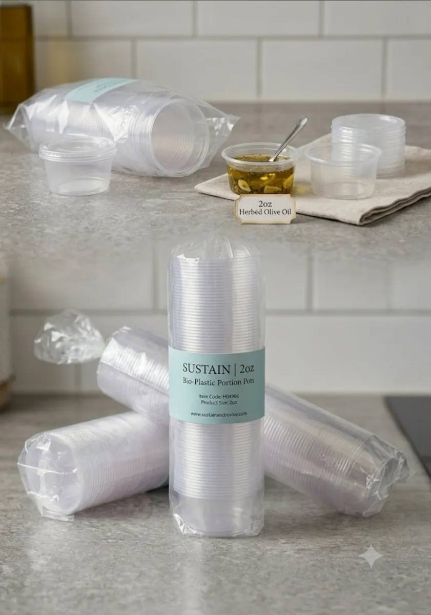 1700x Sustain 2oz Bio-Plastic Portion Pots / Sauce - Image 3