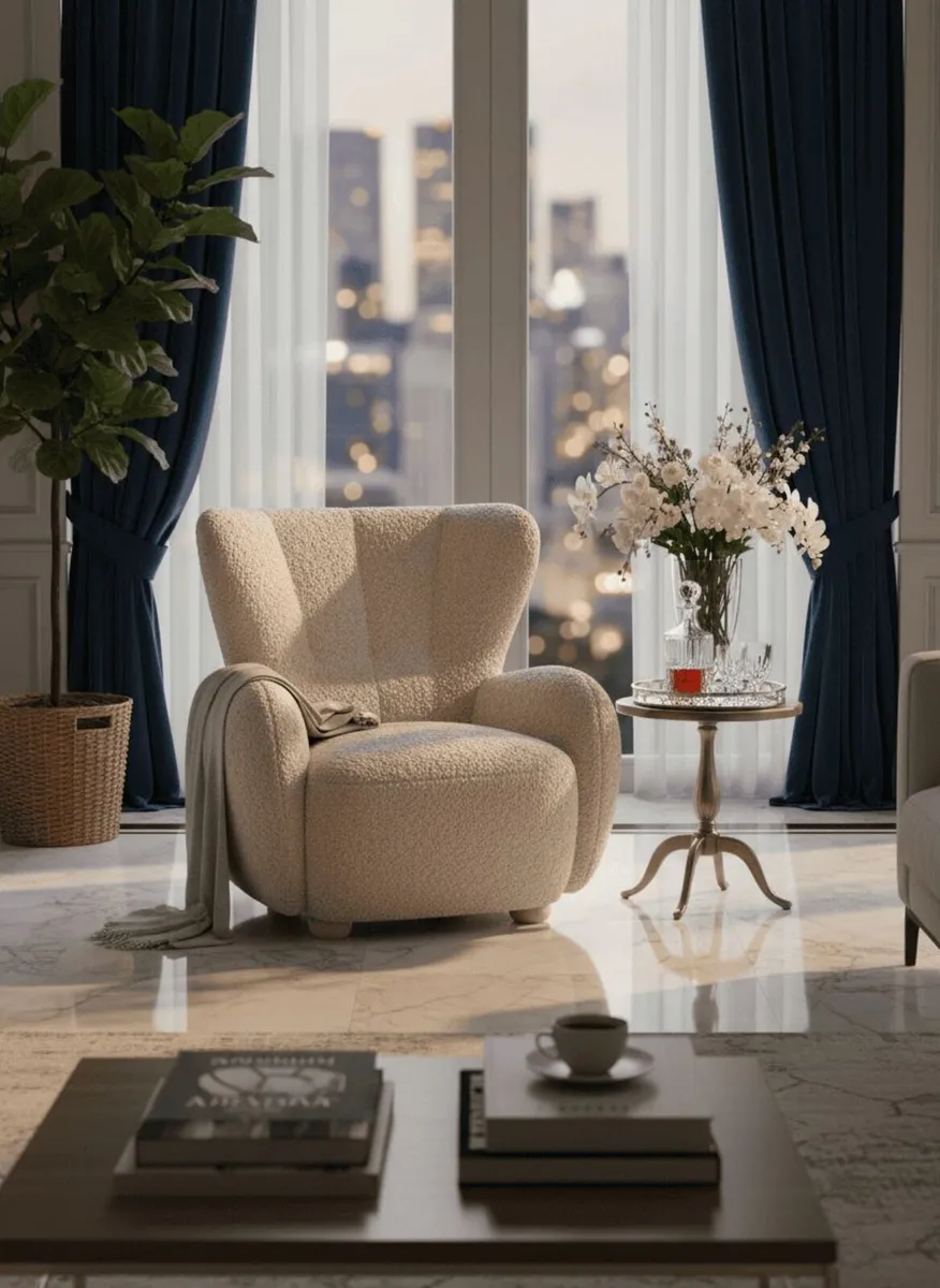 Tidepool Boucle Lounge Chair - Image 1