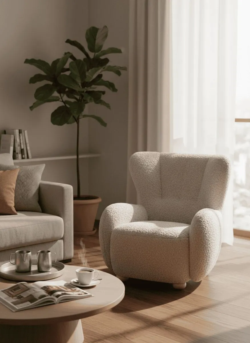 Tidepool Boucle Lounge Chair - Image 4