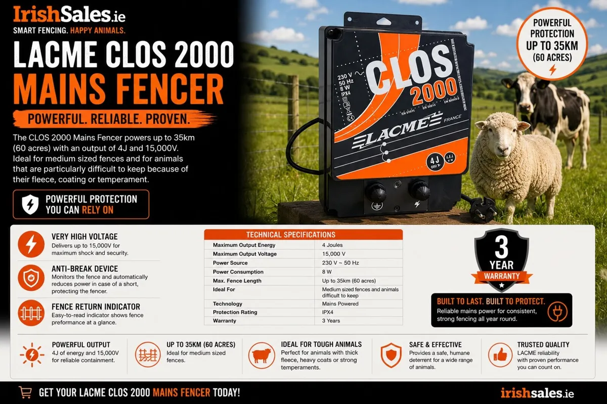 60 Acres Mains Fencer - Image 1