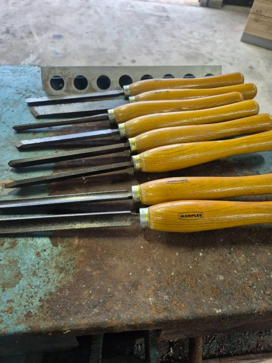 8 Marples wood turning chisels - Image 1