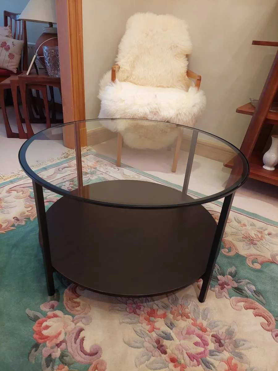 Glass Top Metal Frame Coffee Table - Image 1