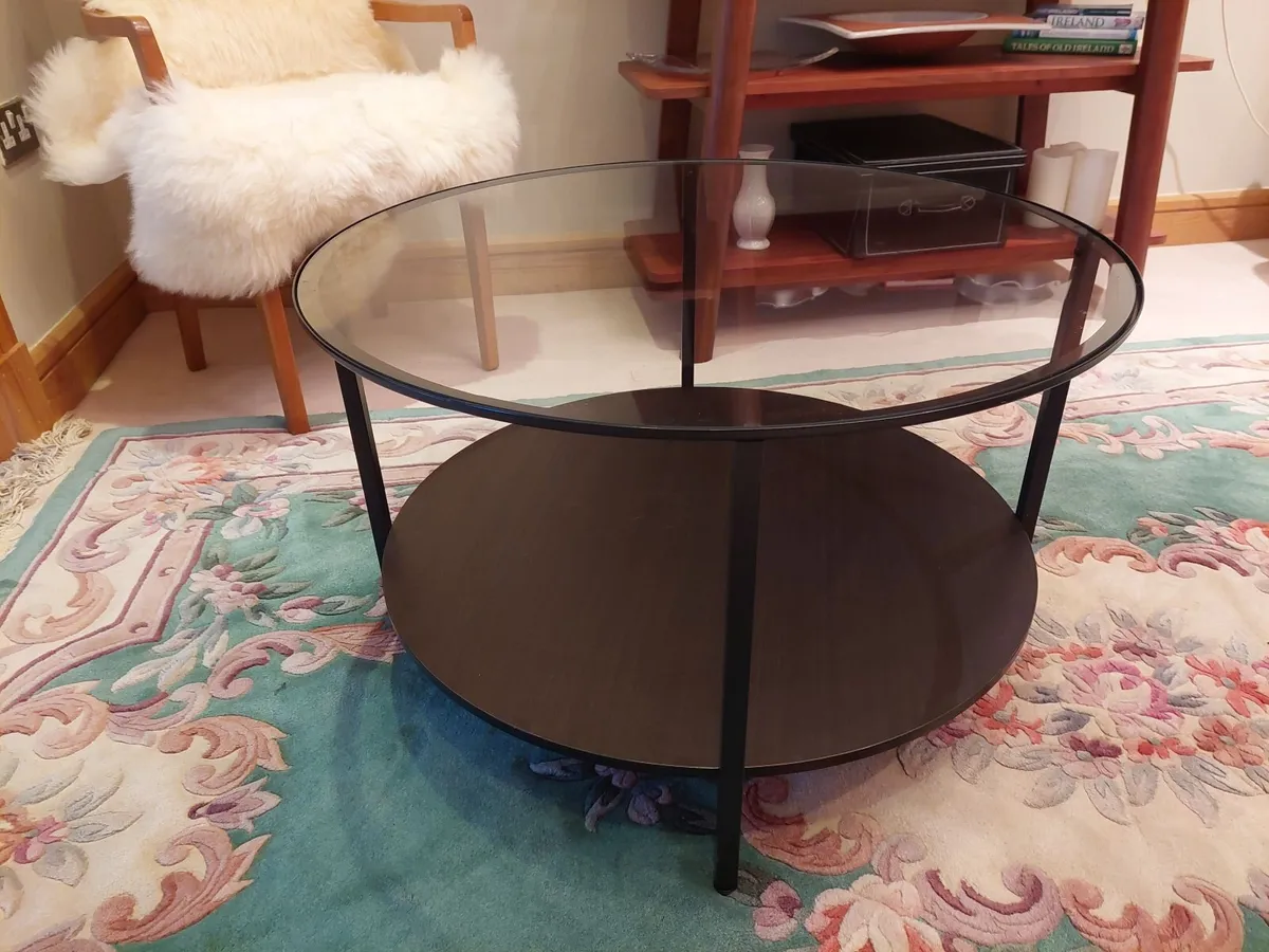 Glass Top Metal Frame Coffee Table - Image 2