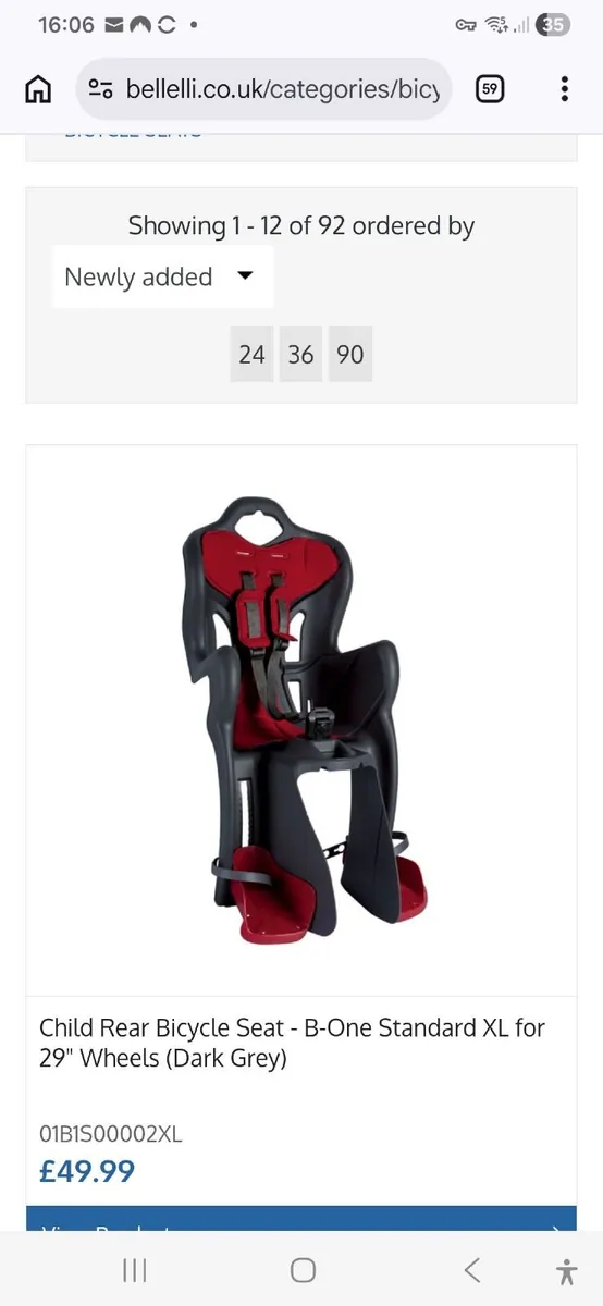 Bellini child bike seat - Image 1