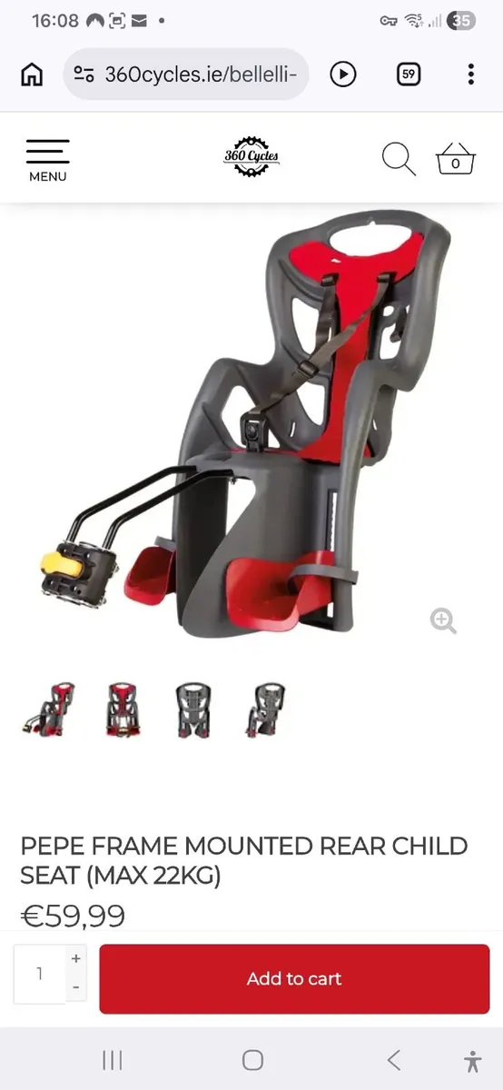 Bellini child bike seat - Image 2