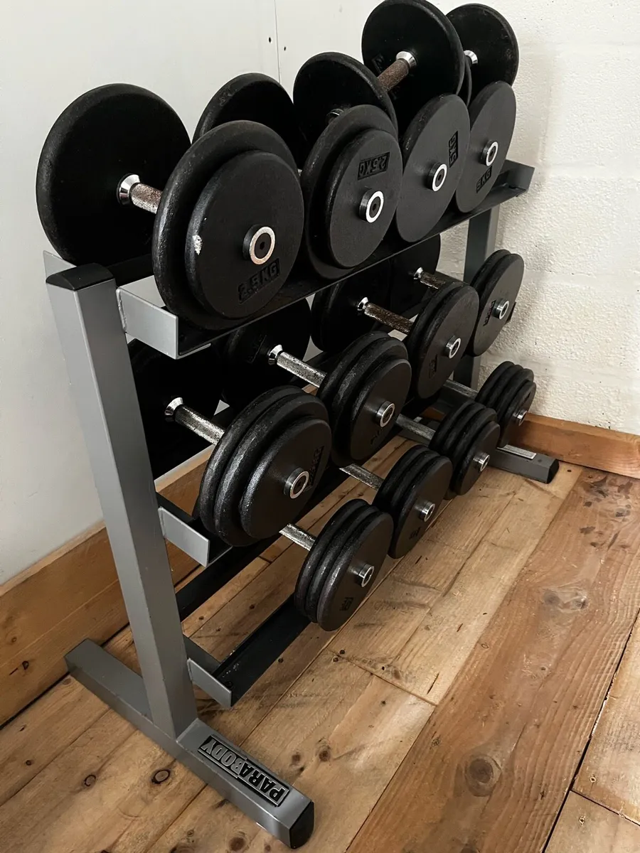 Dumbbells 5kg - 35kg pro style & rack - Image 3