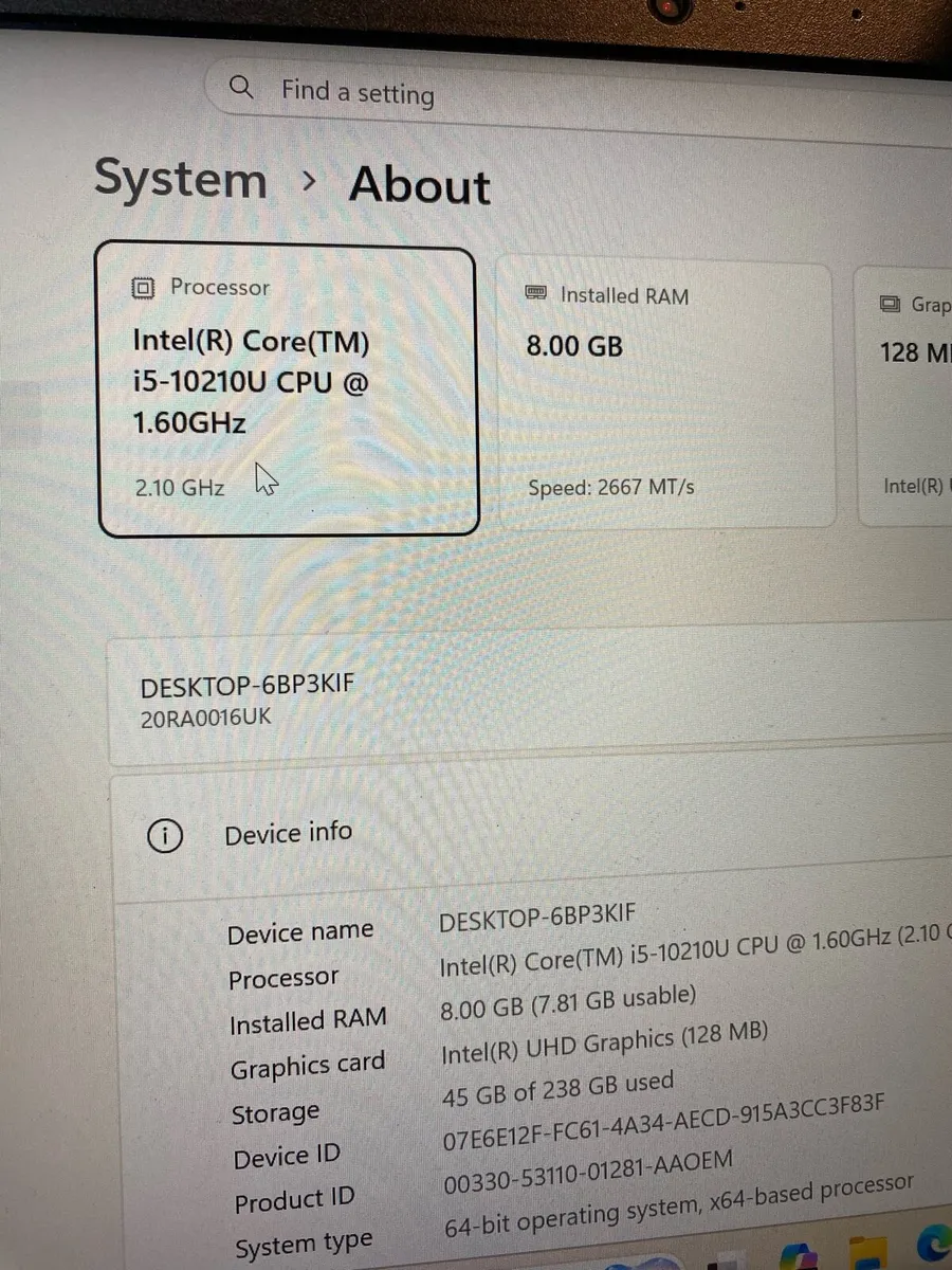 Lenovo Laptop i5 pro 10th generation - Image 4