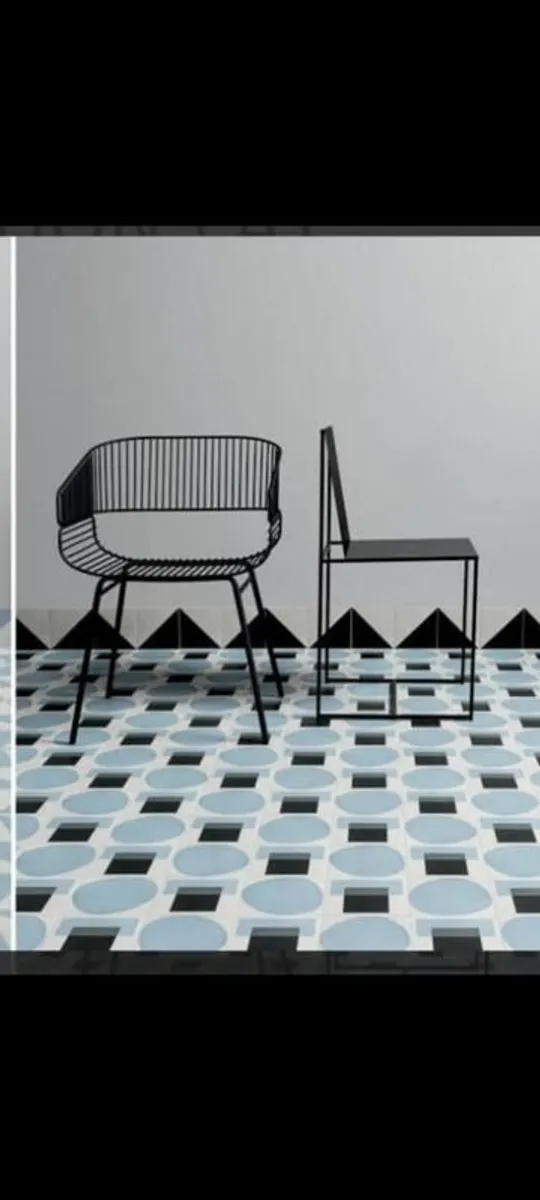 41zero42 Italian Designer Porcelain Tiles Blue, grey, black Geometric Pattern - Image 1