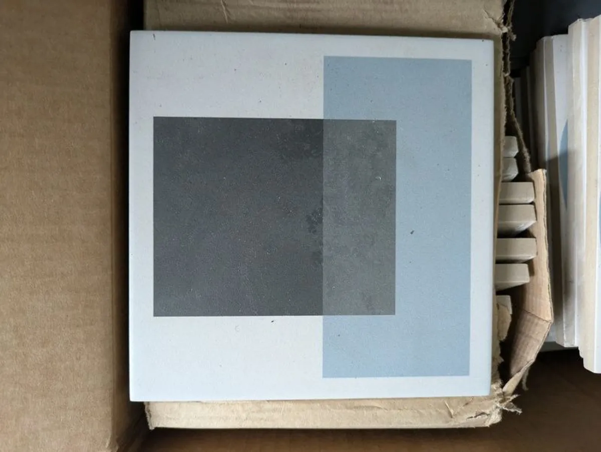 41zero42 Italian Designer Porcelain Tiles Blue, grey, black Geometric Pattern - Image 4