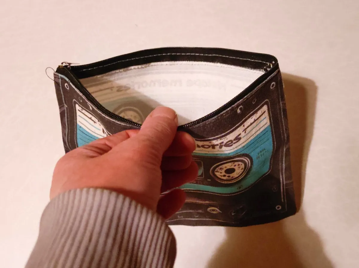 Small, 80's Cassette Lookalike Storage Bag (New). - Image 3