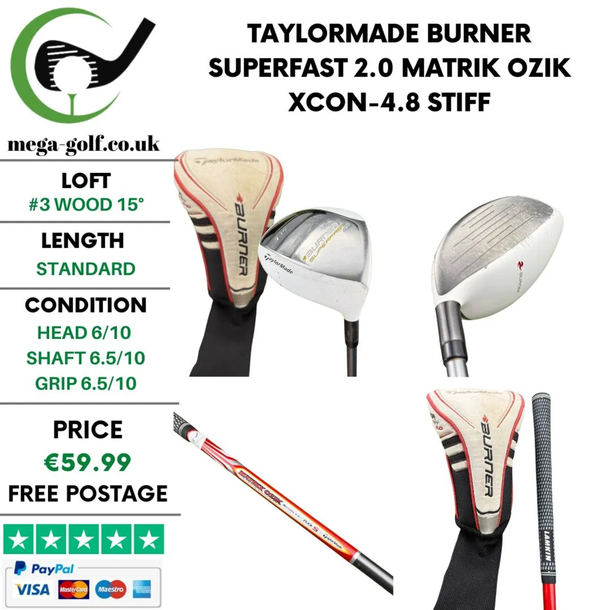 Taylormade Burner Superfast 2.0 #3 Wood 15° /Stiff - Image 1