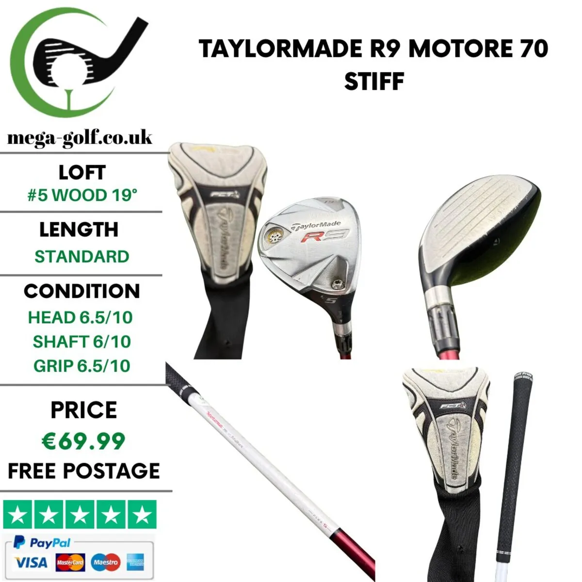 Taylormade R9 #5 Wood 19° / Motore 70 Stiff - Image 1