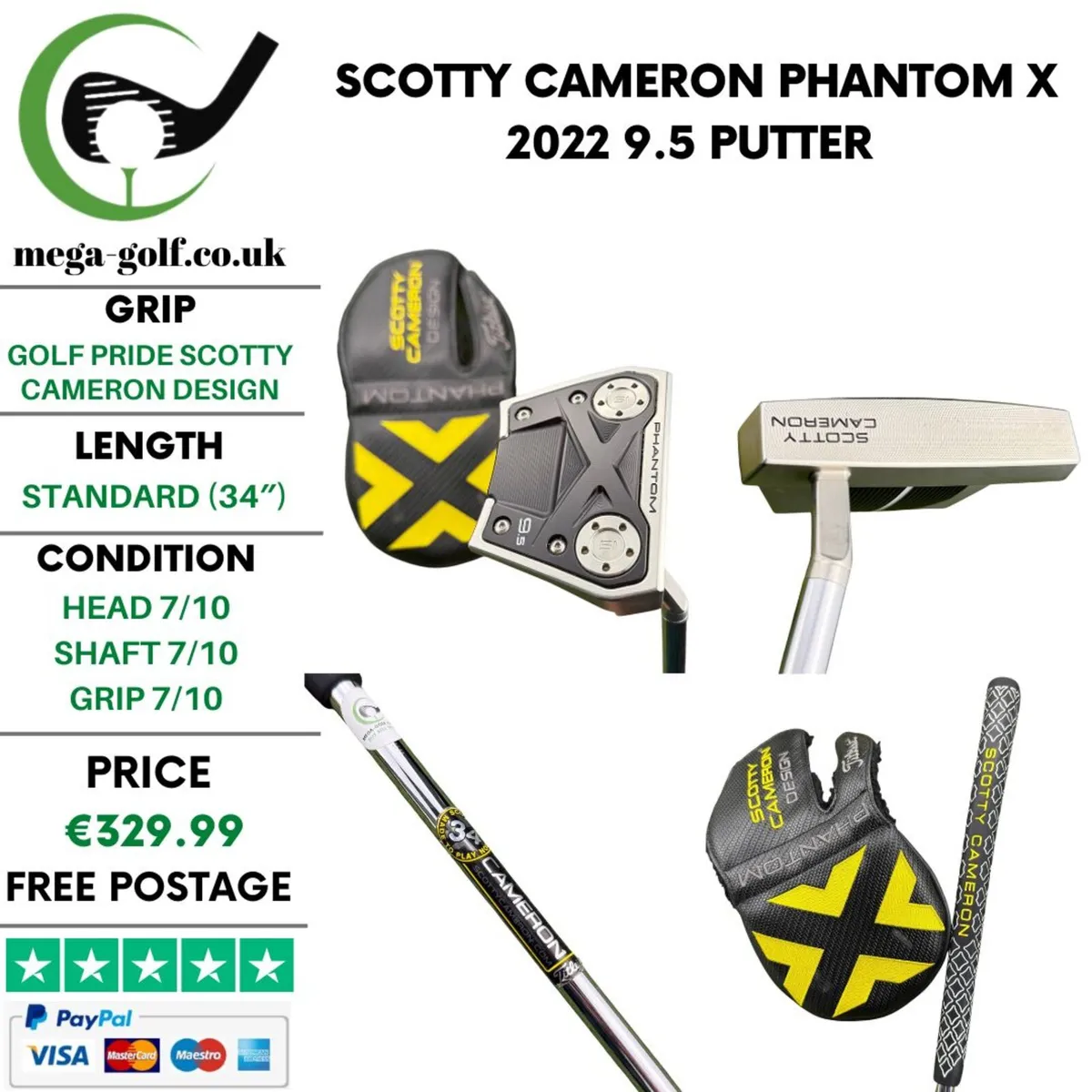 Scotty Cameron Phantom X 2022 9.5 Putter / 34" - Image 1