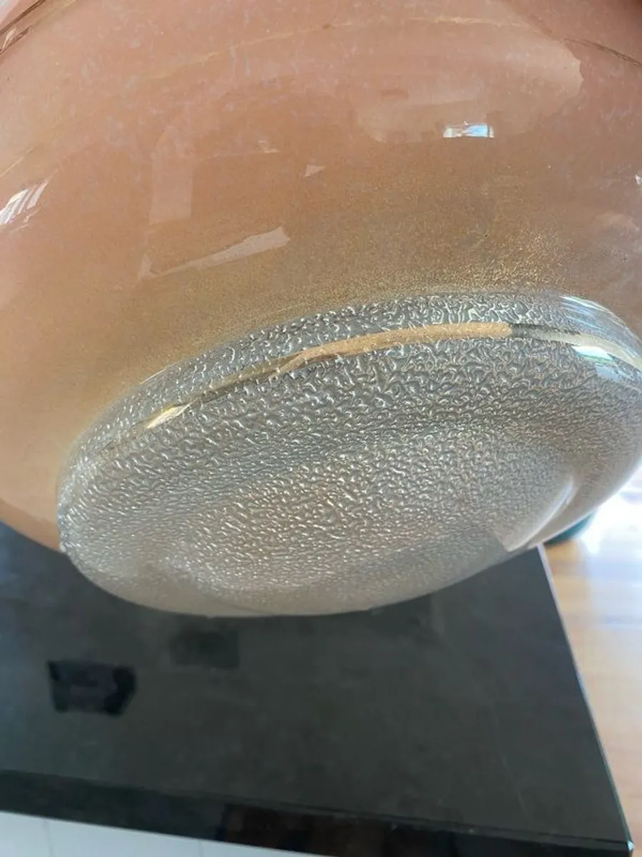 Vintage Original 1970s Pink Glass Hanging Lamp Shade - Image 2