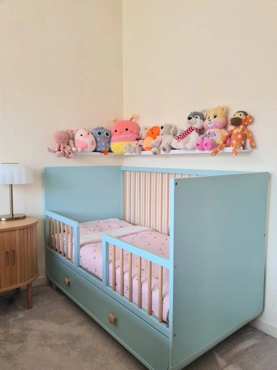 Pristine condition IKEA Myllra cot with large drawer - Image 1