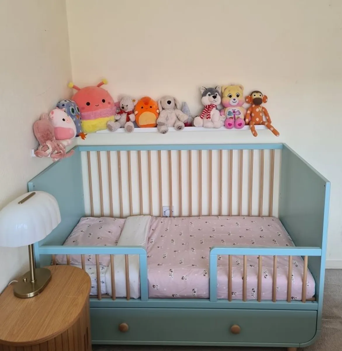 Pristine condition IKEA Myllra cot with large drawer - Image 2