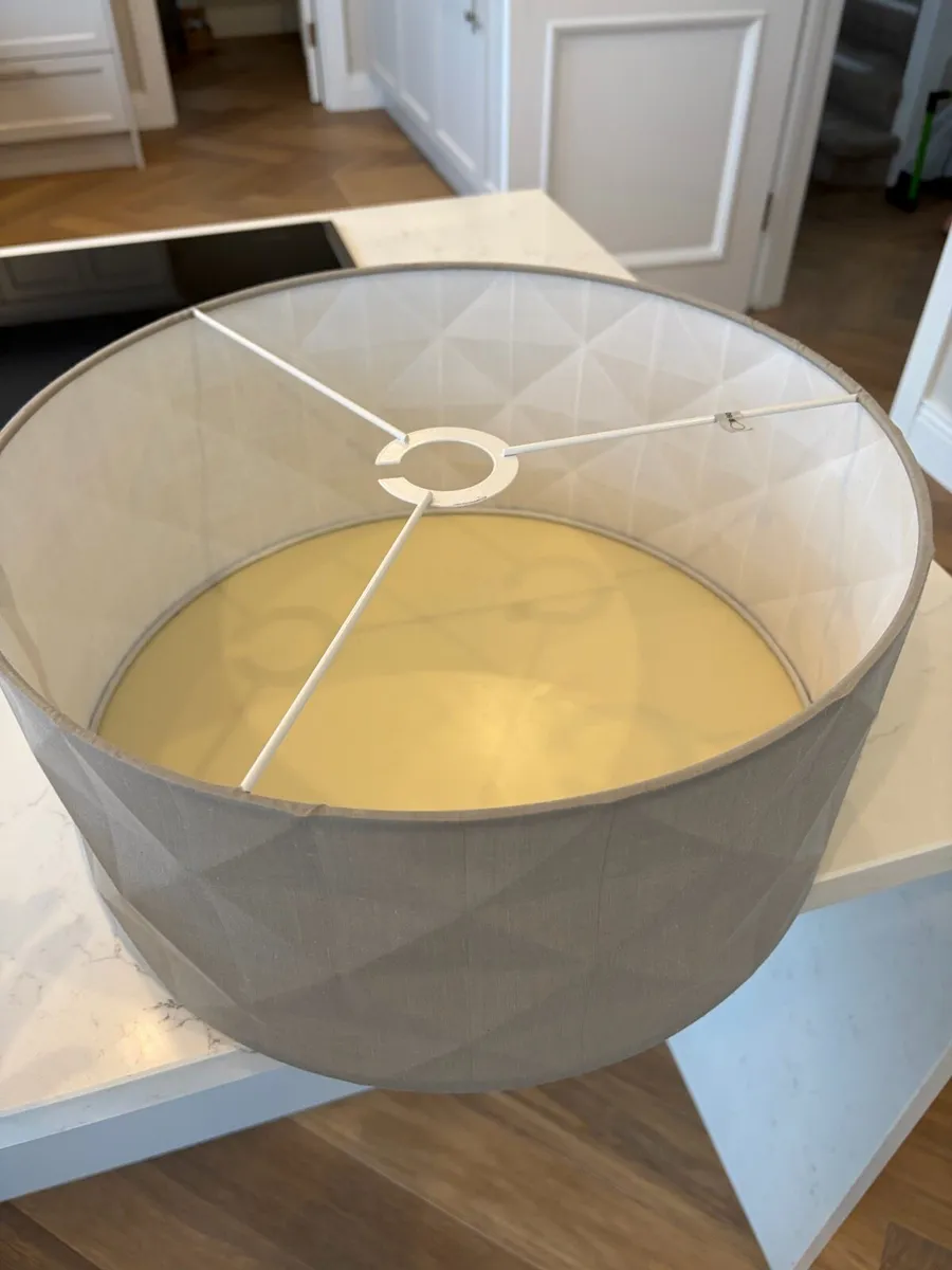 40cm Grey Drum Lampshade – Excellent Condition - Image 3