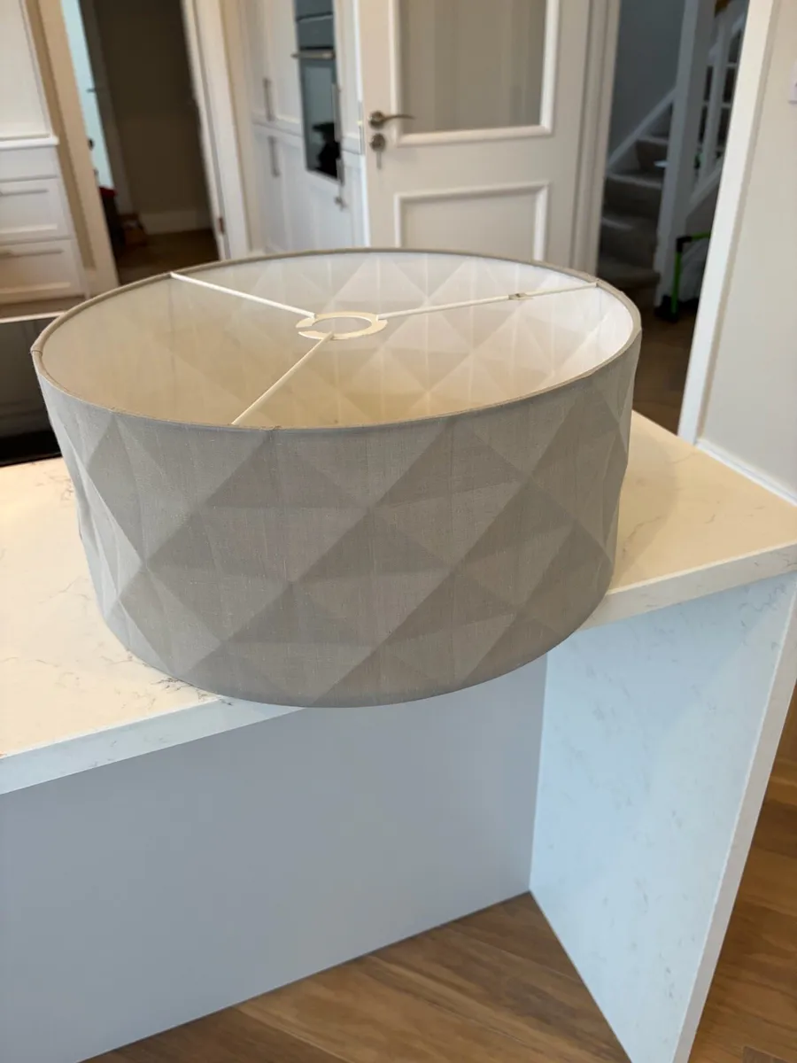40cm Grey Drum Lampshade – Excellent Condition - Image 4