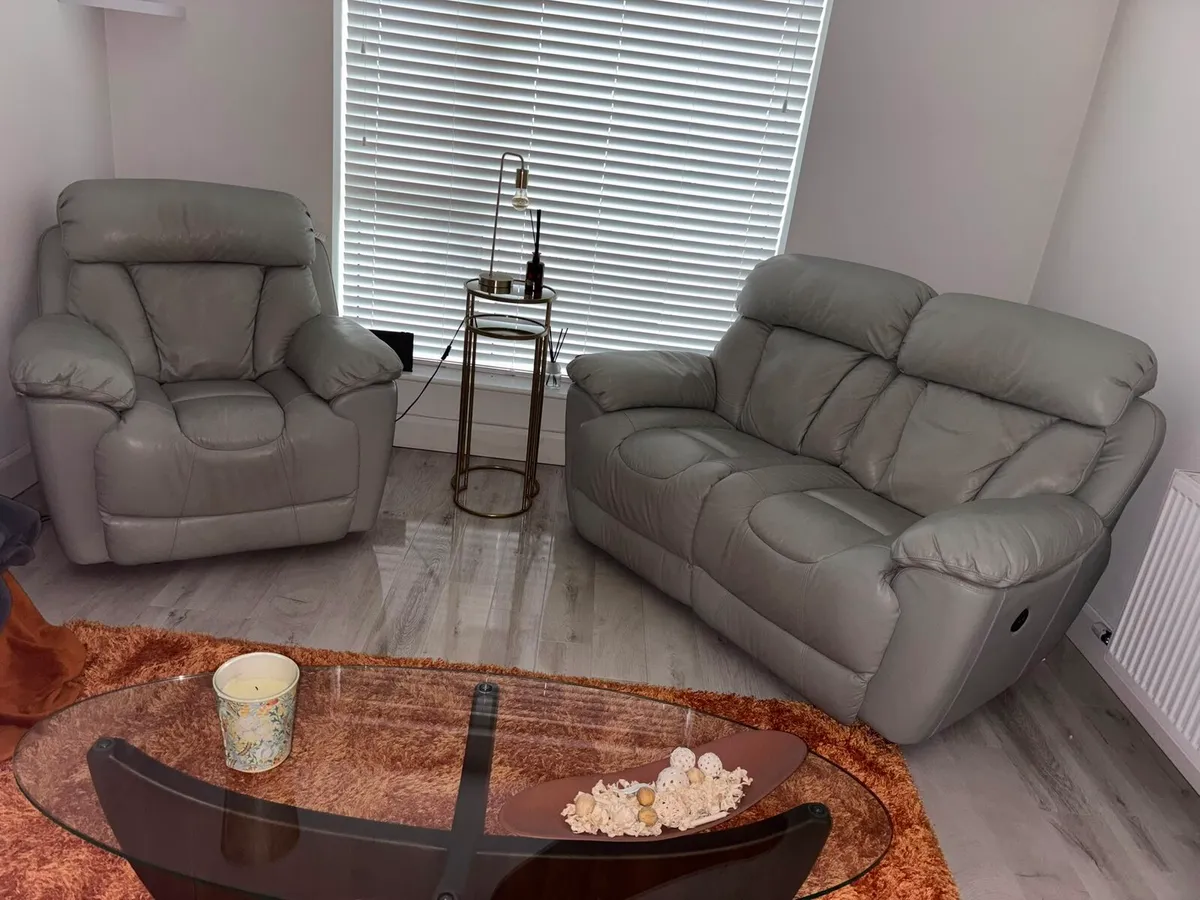 DFS Genuine Leather Electric & USB Recliner Suite - Image 1