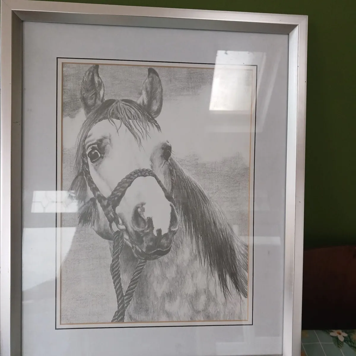 Framed Horse drawing - Image 1