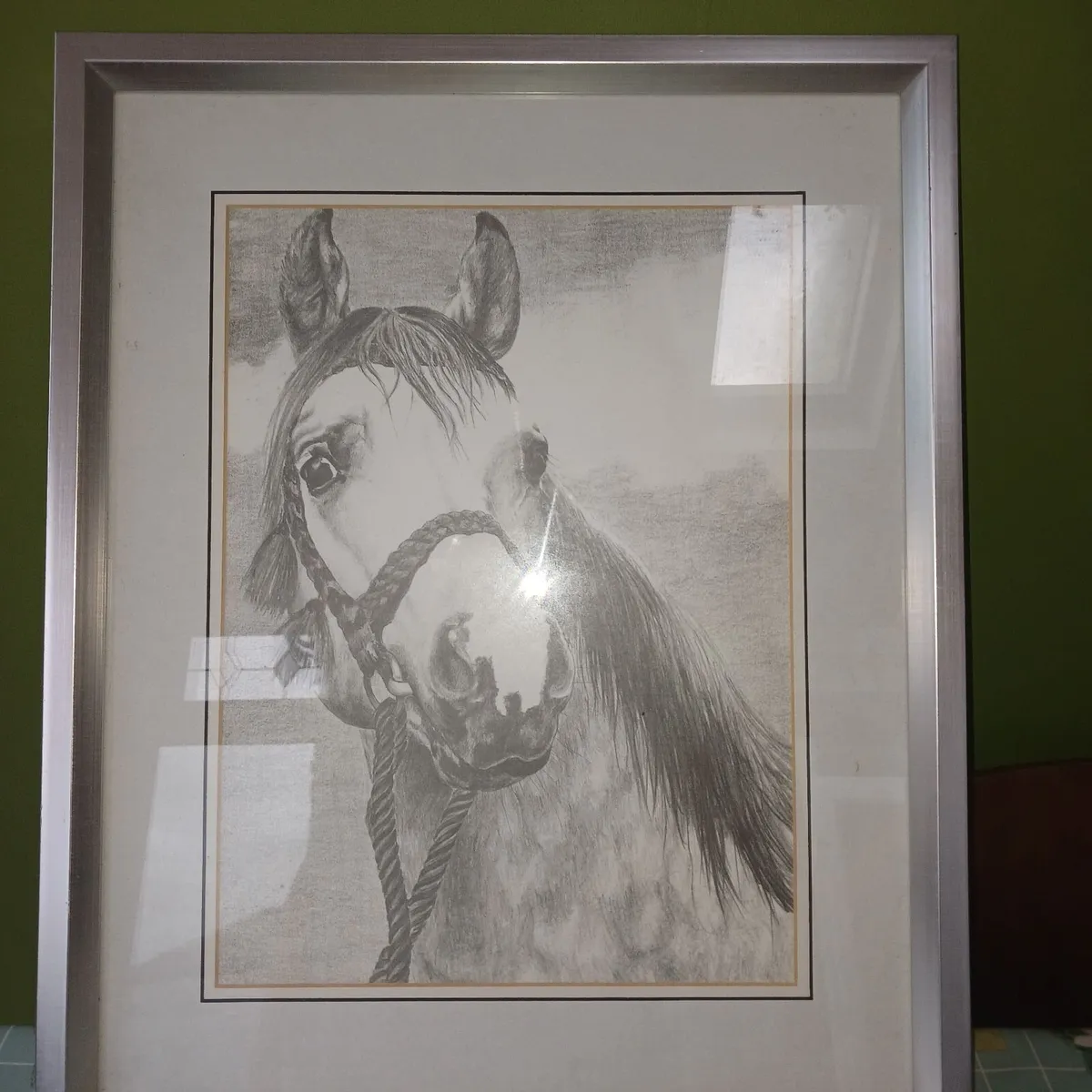 Framed Horse drawing - Image 2