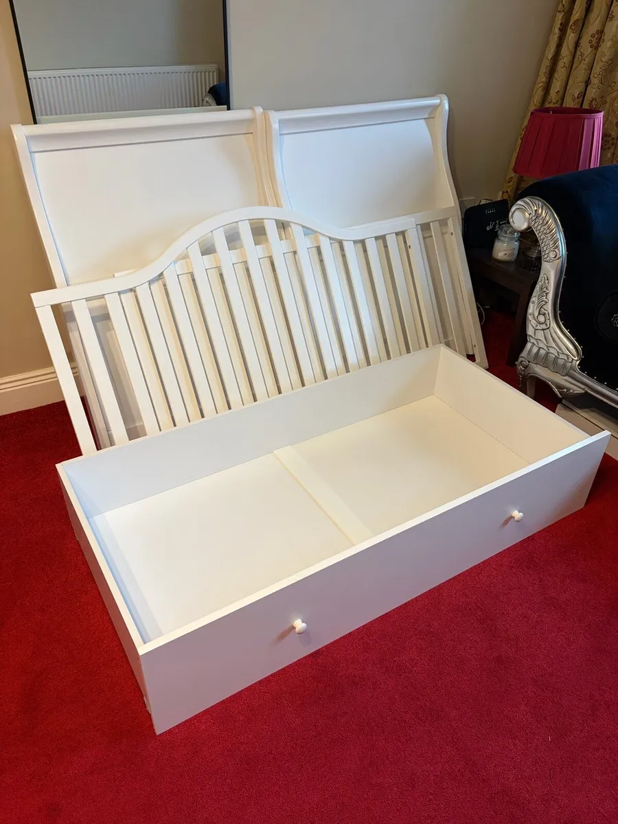 Babylo Sleigh Cot Bed with Dual Core Mattress - Image 2