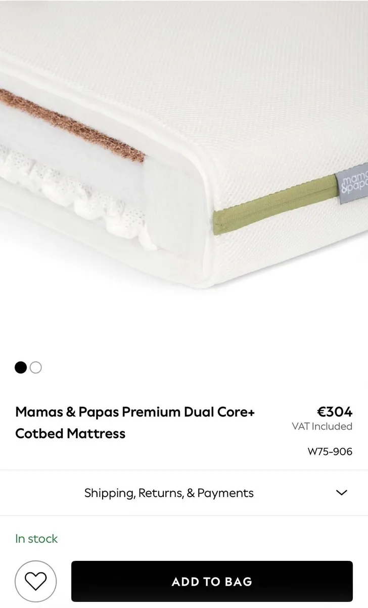 Babylo Sleigh Cot Bed with Dual Core Mattress - Image 4