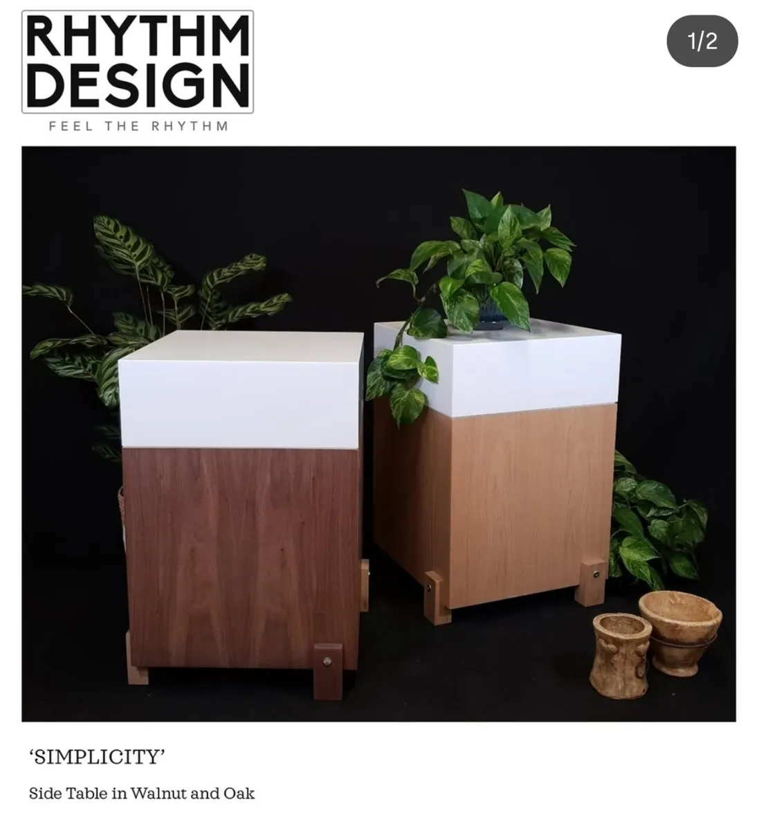 Pair of Designer 'Simplicity' Side Tables - Image 1