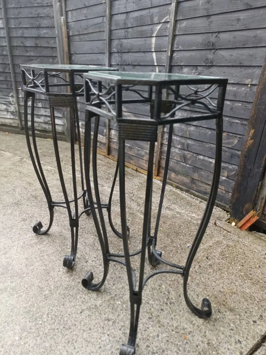 Pair of Wrought Iron Plant Stands - Image 2