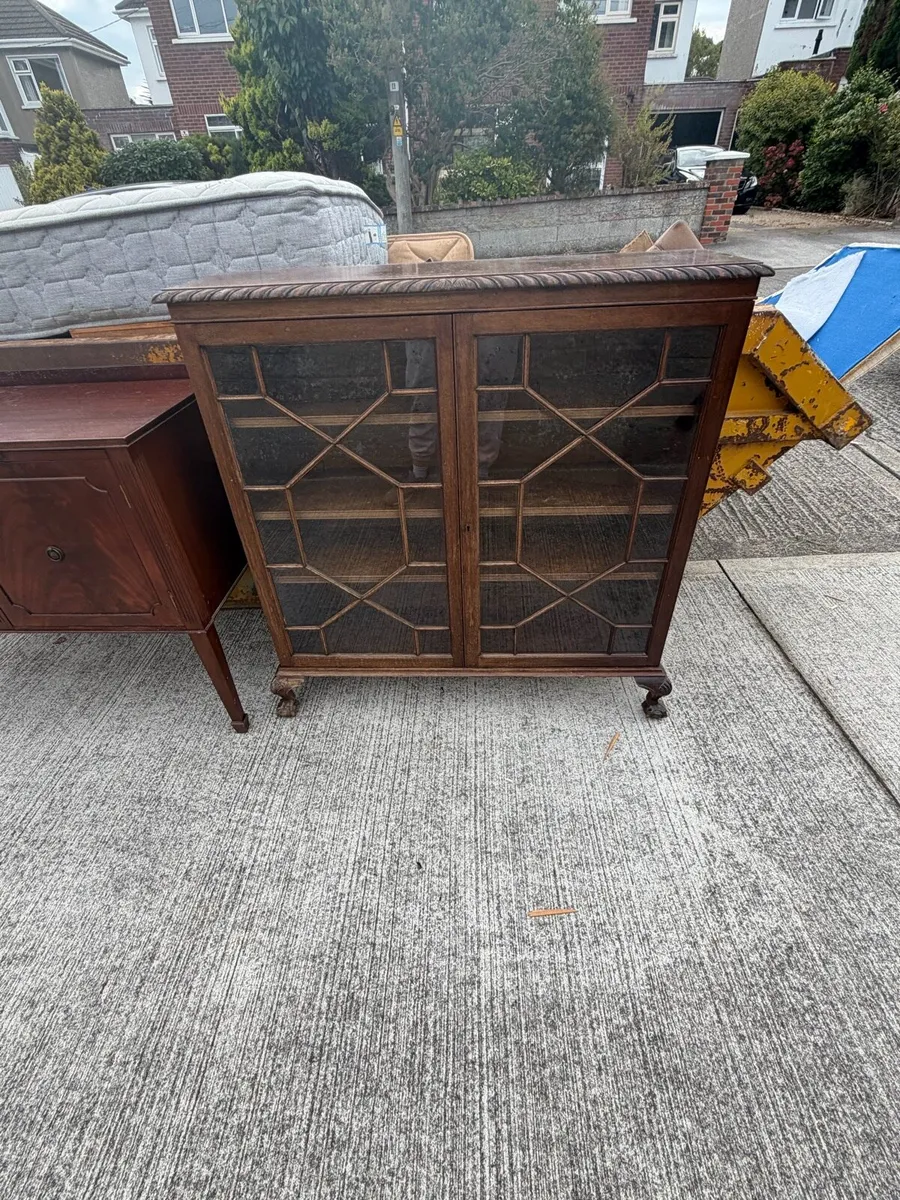 2 x antique side board and display unit - Image 2