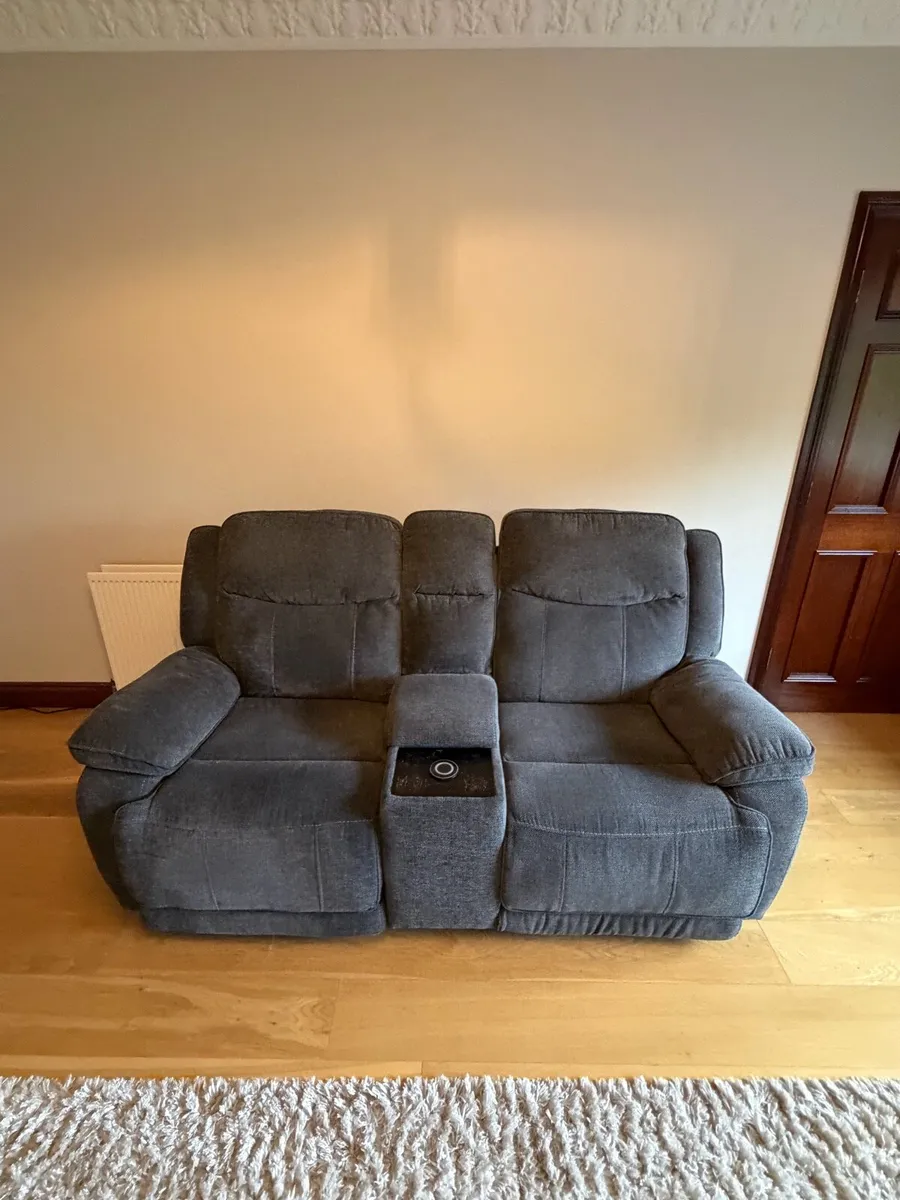Electric 2 Seater Recliner and Console (1 year old - Image 1