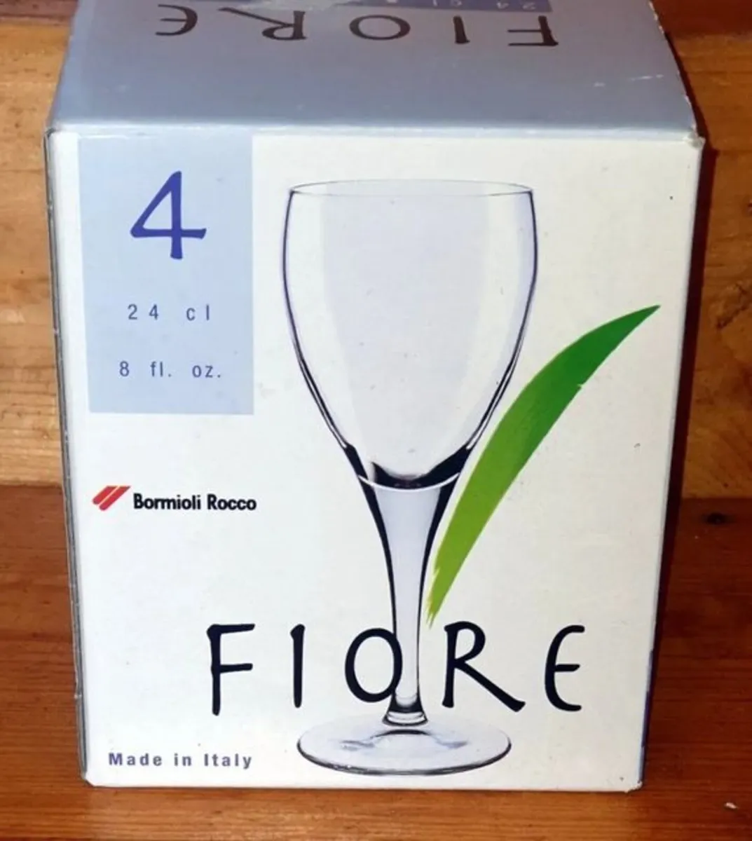 BNIB Bormioli Rocco Fiore Wine Glasses (Set of 4) - Image 1
