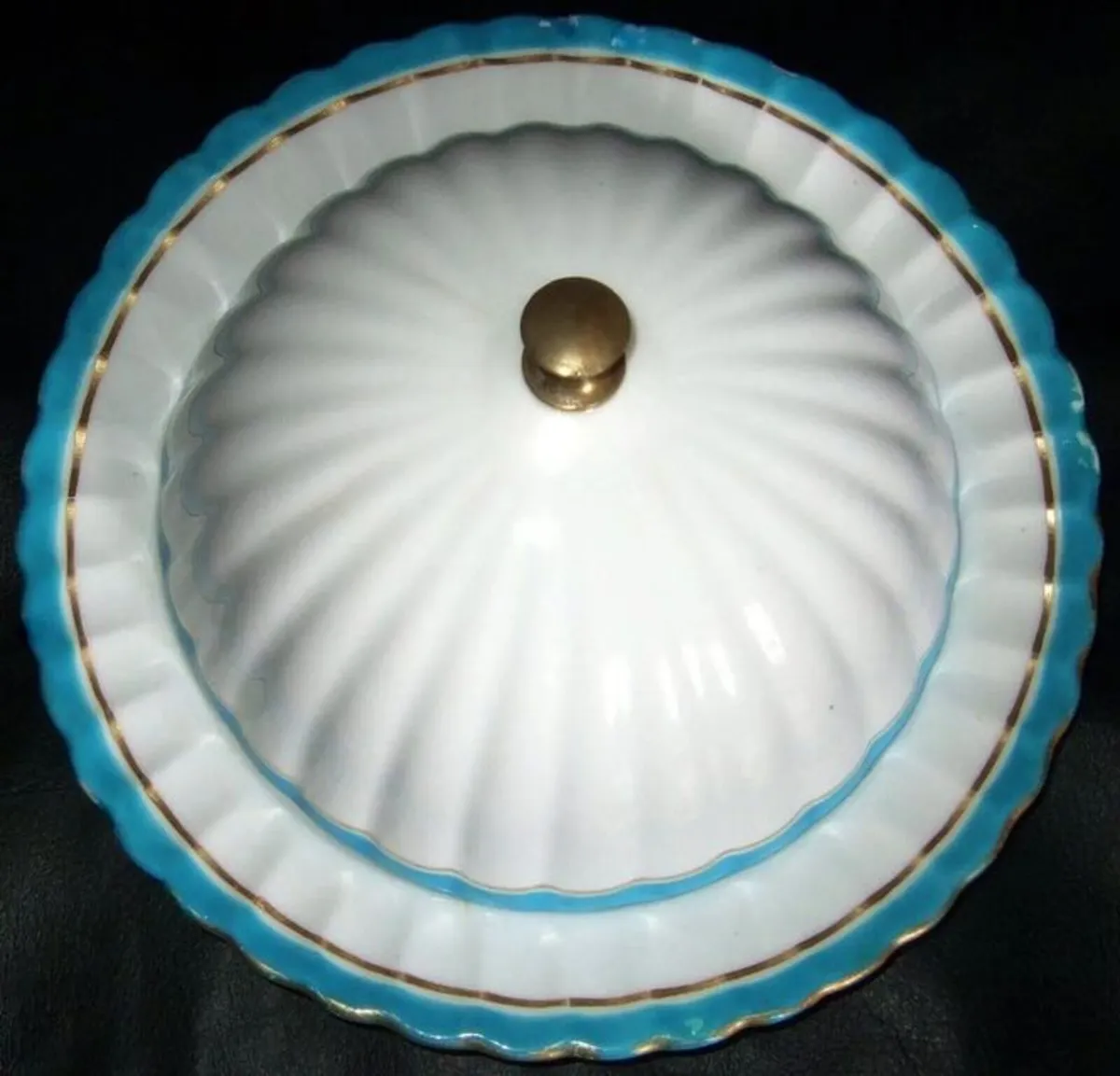 Antique Fine Bone China Muffin/Butter Dish - Image 1
