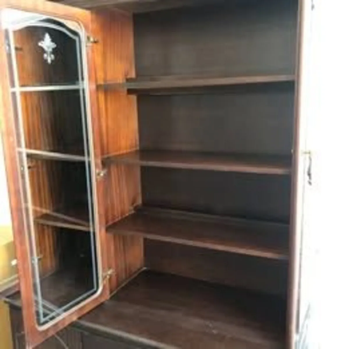 Antique Tall Glass Cabinet with Shelves - £120+VAT - Image 3