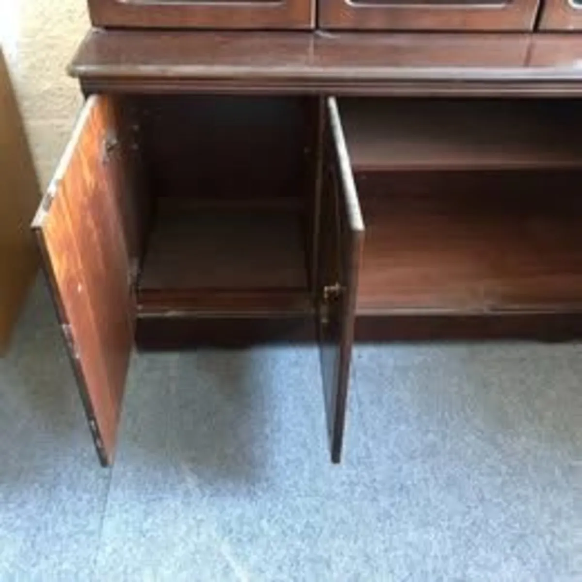 Antique Tall Glass Cabinet with Shelves - £120+VAT - Image 4