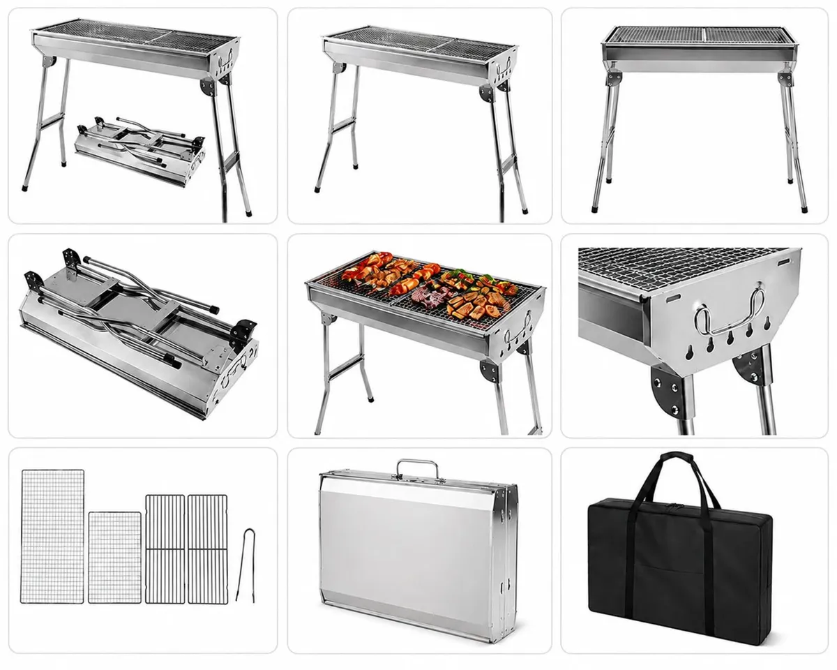 Barbecue Grill Foldable Charcoal Steel (Small) - Image 1