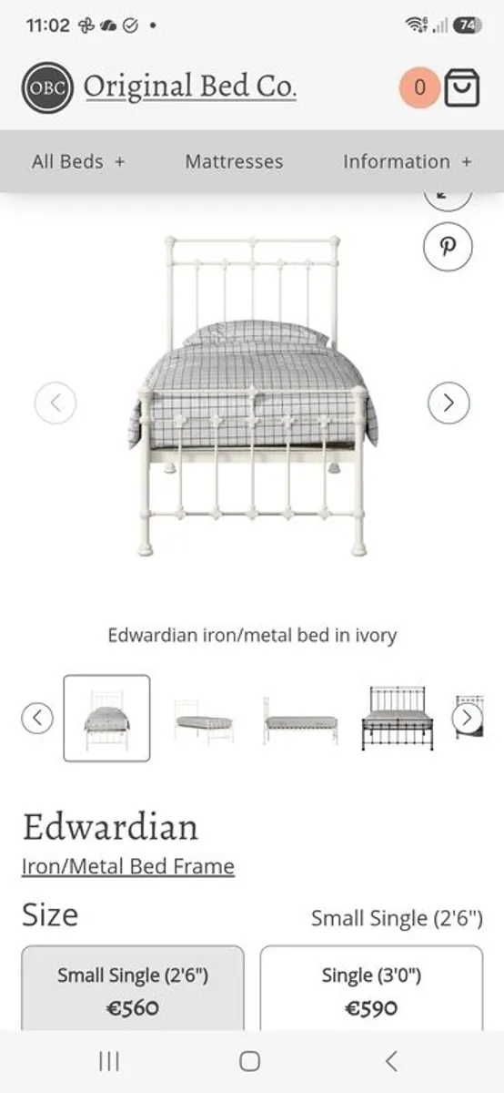 Original Bed Company Edwardian Ivory Children's Beds (Pair) + Mattresses - Image 2
