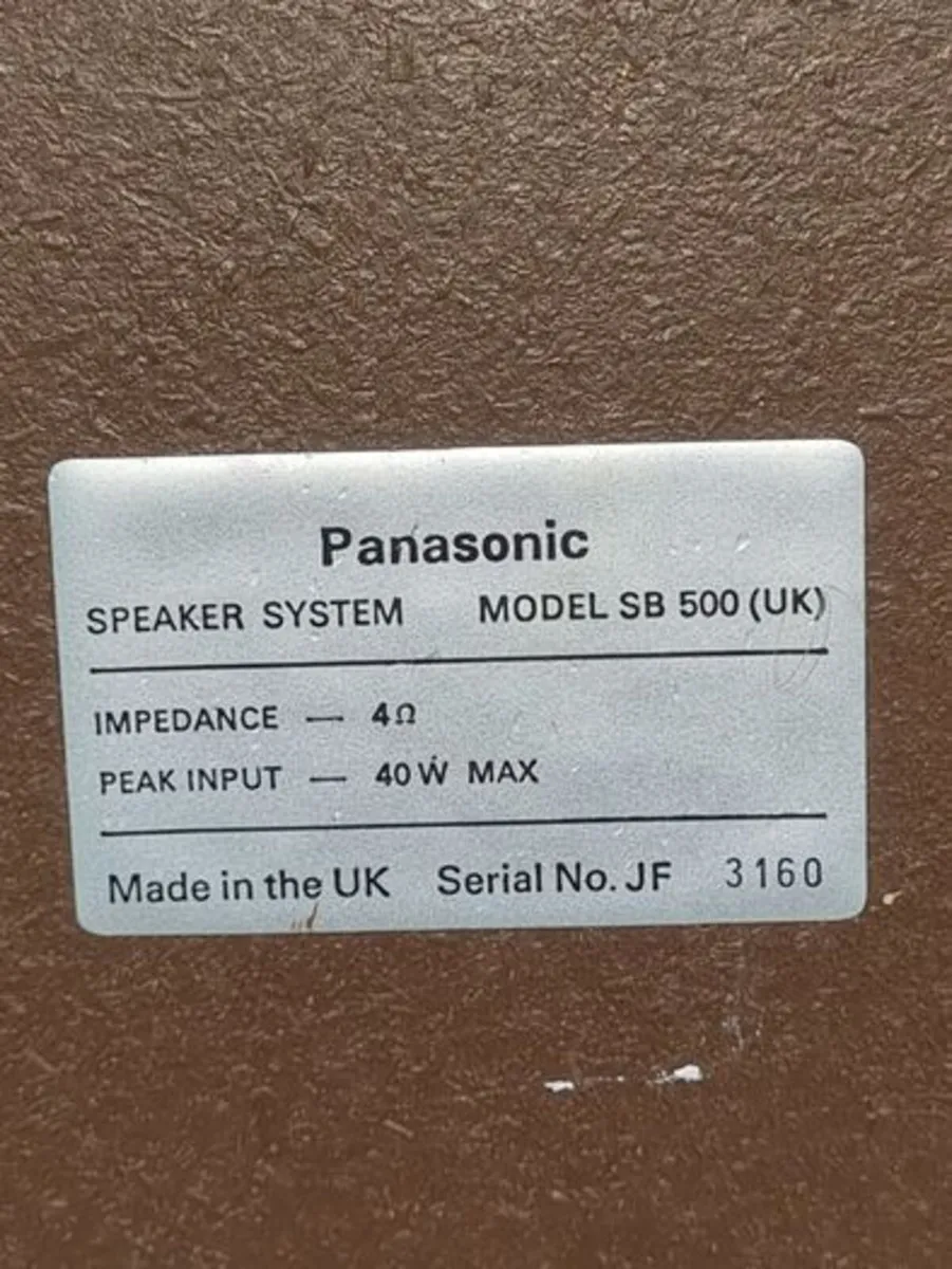 Panasonic Model SB 500 loudspeakers - Image 3