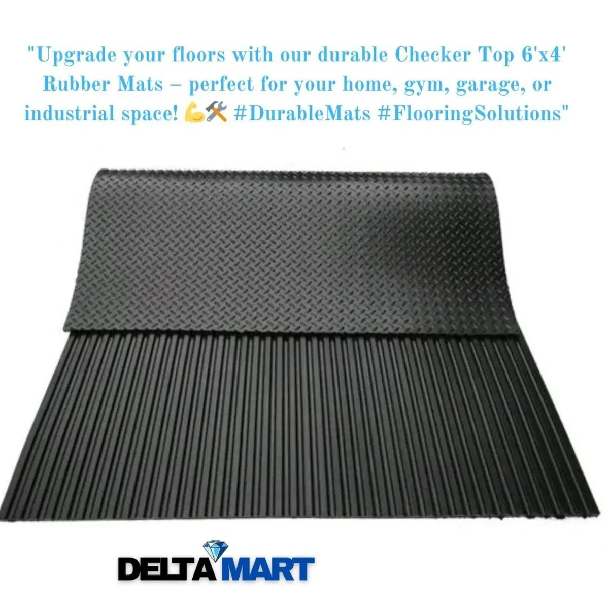 6ft x 4ft x 12mm Checker Rubber Mat – Heavy Duty - Image 4