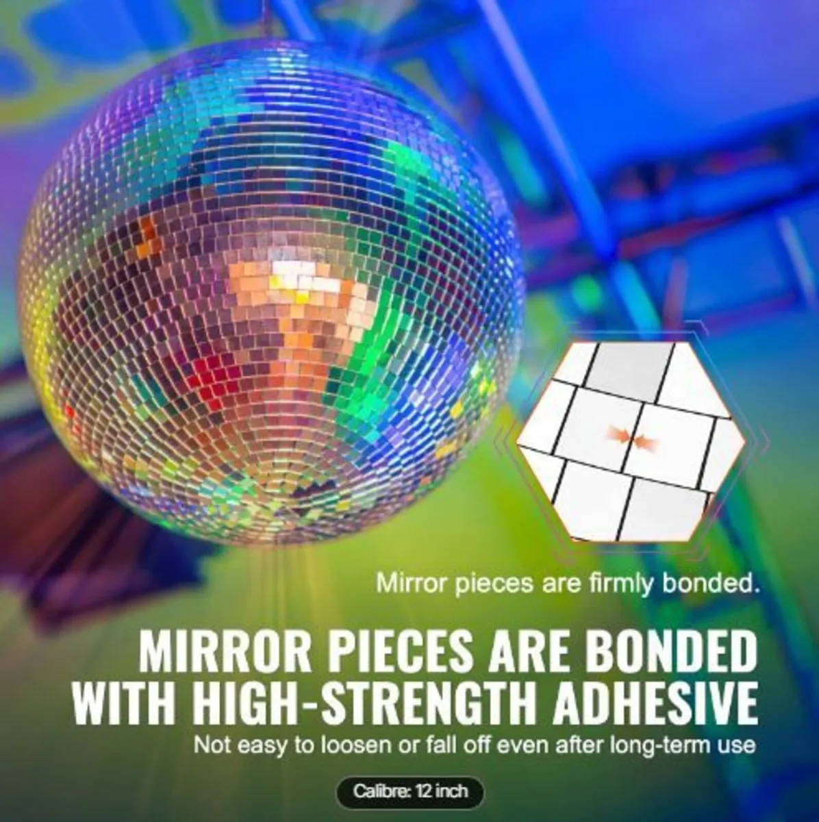 Mirror Disco Ball, 12 Inch Mirror Ball - Image 4