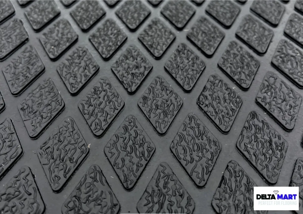 6ft x 4ft x 12mm Diamond Rubber Mat – Heavy Duty - Image 1