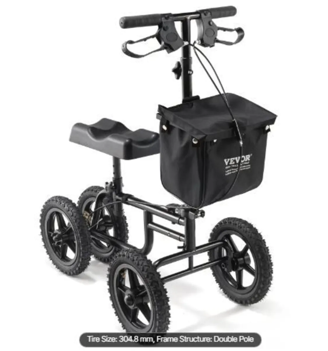Folding Knee Scooter, Carbon Steel - Image 3