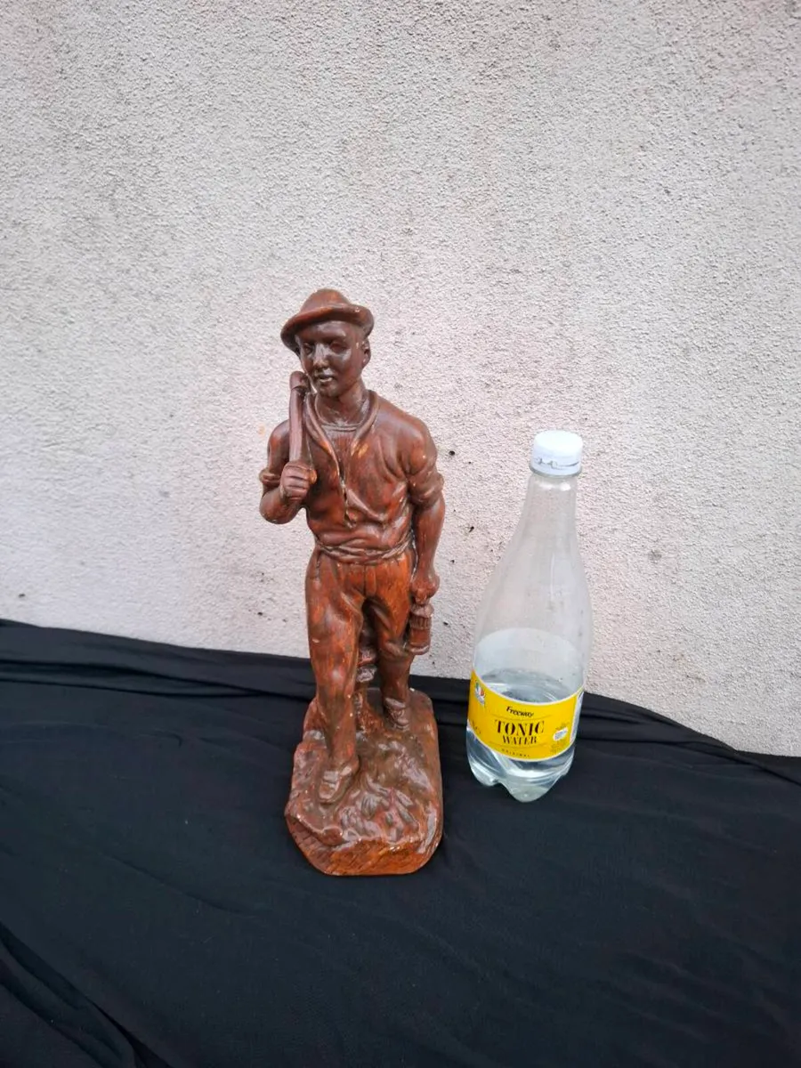 Plaster mine worker statue postage possible - Image 3