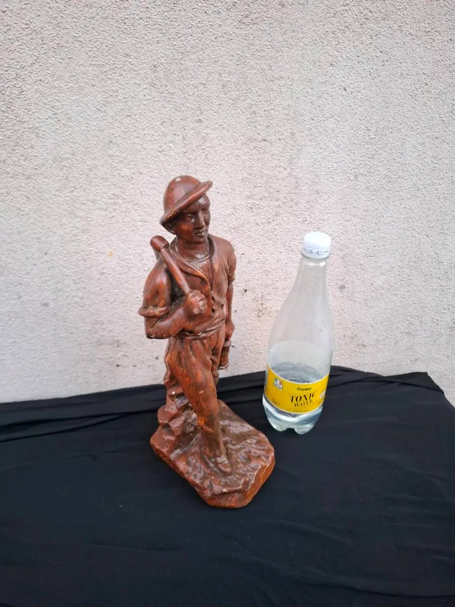 Plaster mine worker statue postage possible - Image 1