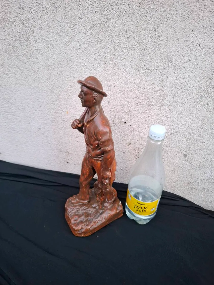 Plaster mine worker statue postage possible - Image 2