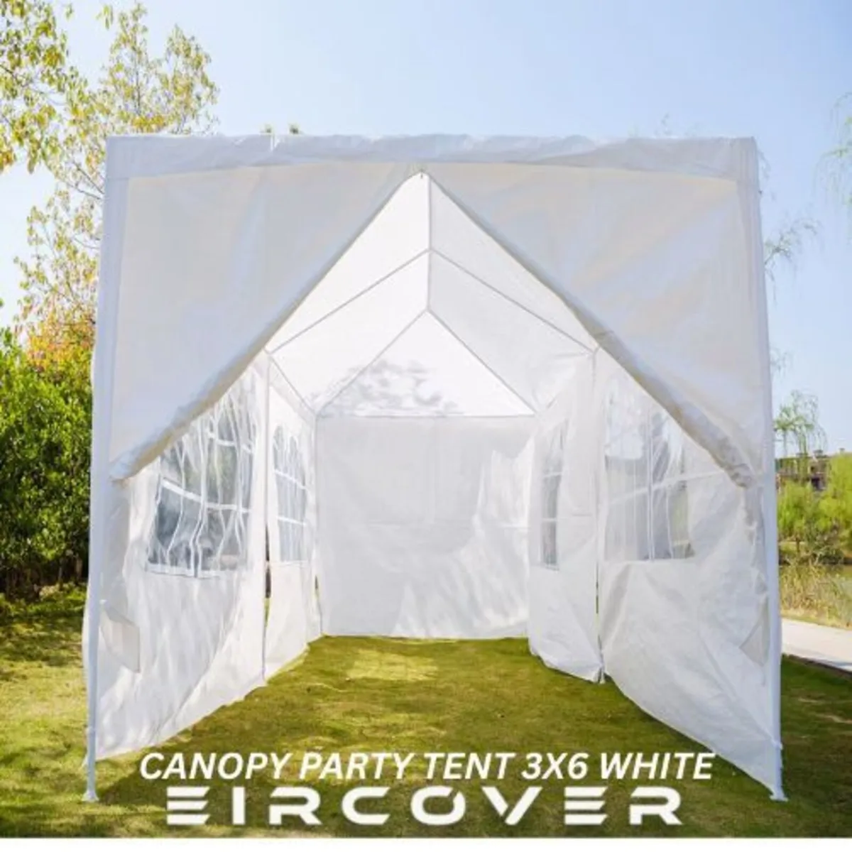 Gazebo Canopy  Party Tent  3m x 6m White - Image 3