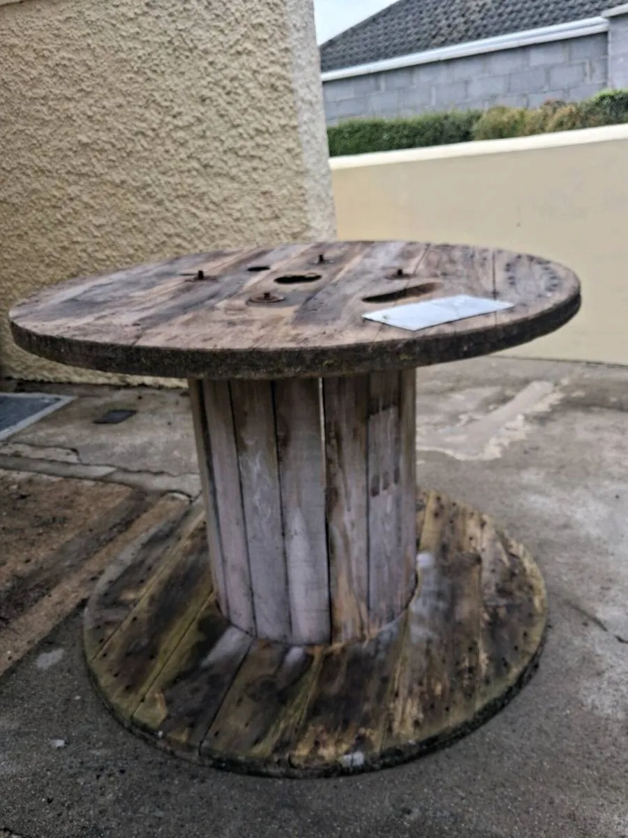 Vintage Wooden Cable Reel Table - Image 2